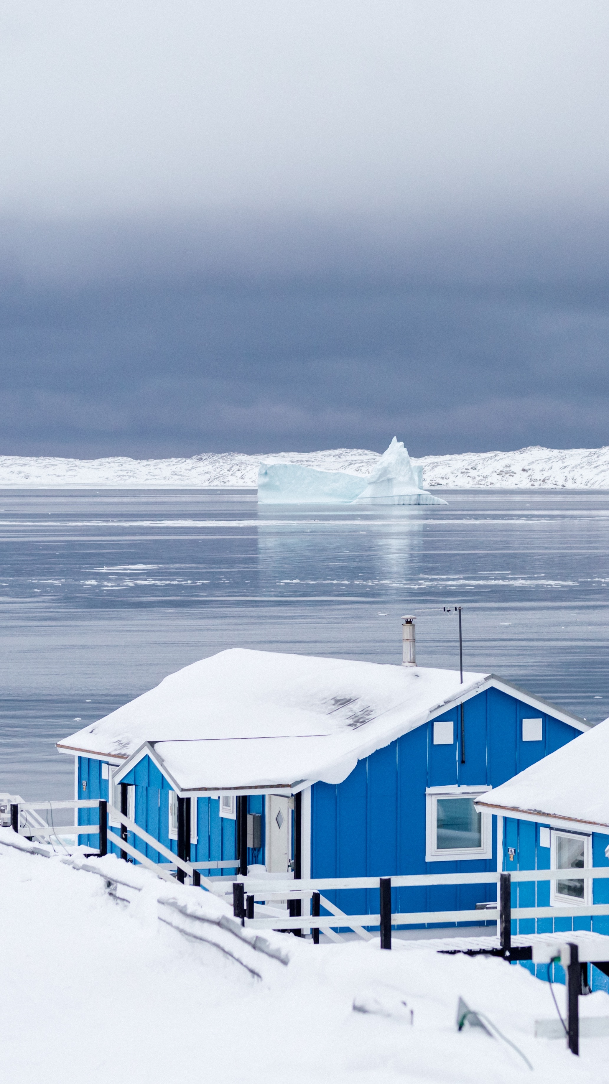 Big iceberg in fjord of Aasiaat, Greenland.