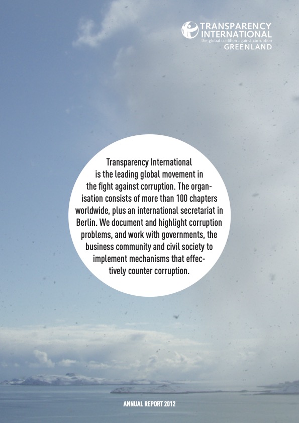 Transparency International Greenland, Annual Report 2012.